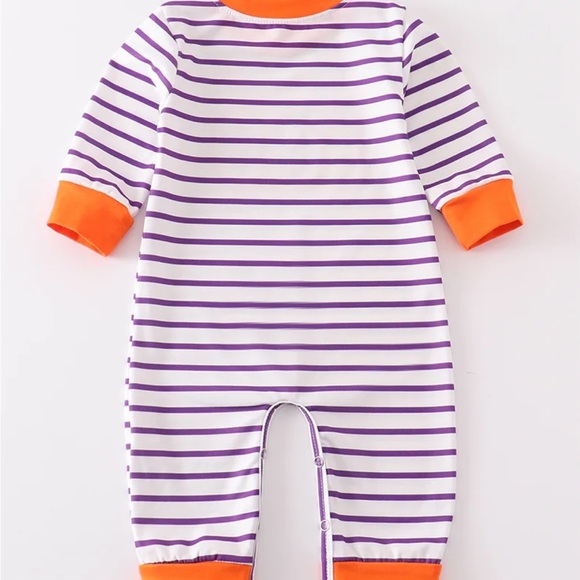 Striped Halloween Applique Romper - Picture 4 of 5